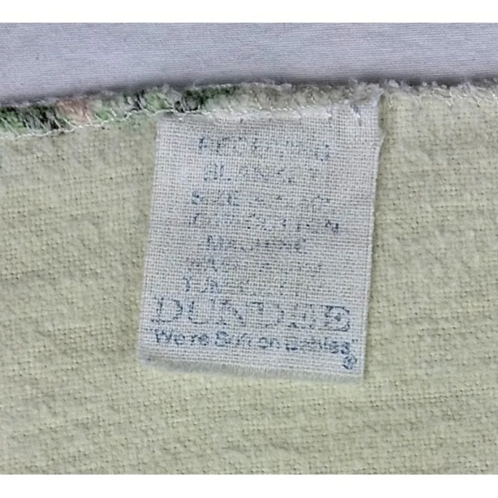 Vintage Dundee Yellow Duck Birds Tree Baby Receiving Blanket 25x40 Soft Cotton